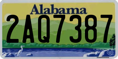 AL license plate 2AQ7387
