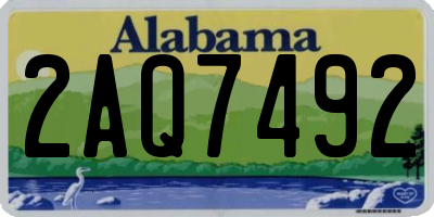 AL license plate 2AQ7492