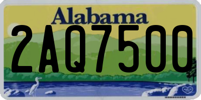 AL license plate 2AQ7500