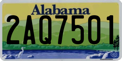AL license plate 2AQ7501
