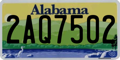 AL license plate 2AQ7502