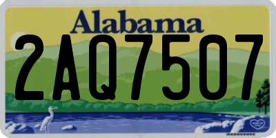 AL license plate 2AQ7507