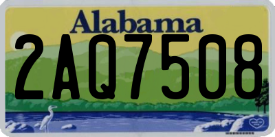 AL license plate 2AQ7508