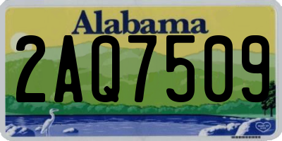 AL license plate 2AQ7509
