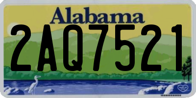AL license plate 2AQ7521