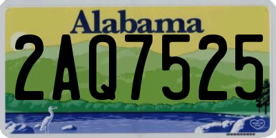AL license plate 2AQ7525
