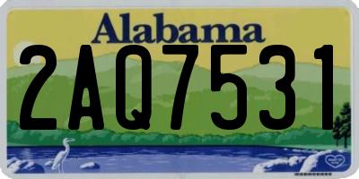 AL license plate 2AQ7531