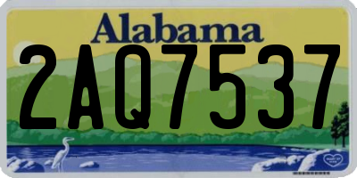 AL license plate 2AQ7537