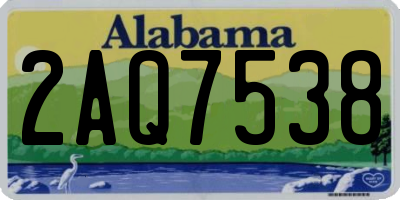 AL license plate 2AQ7538