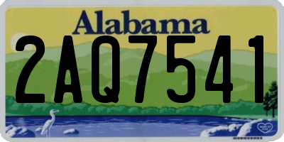AL license plate 2AQ7541