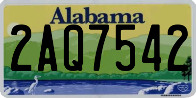 AL license plate 2AQ7542