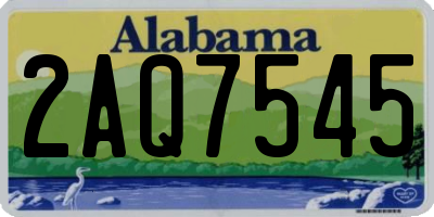 AL license plate 2AQ7545