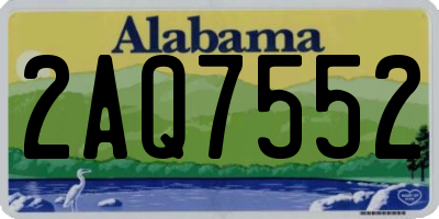 AL license plate 2AQ7552