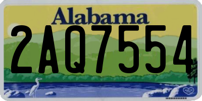 AL license plate 2AQ7554