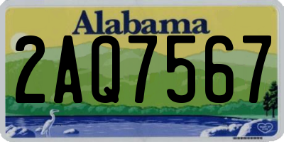 AL license plate 2AQ7567