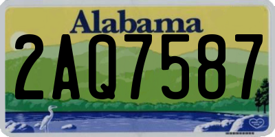 AL license plate 2AQ7587
