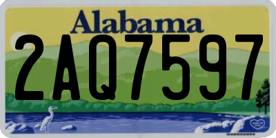 AL license plate 2AQ7597