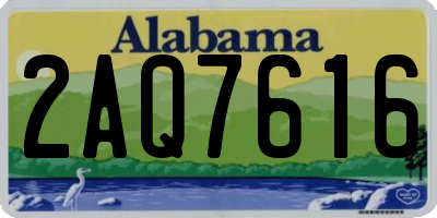 AL license plate 2AQ7616