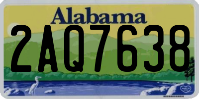 AL license plate 2AQ7638