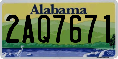 AL license plate 2AQ7671