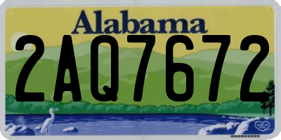 AL license plate 2AQ7672