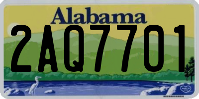 AL license plate 2AQ7701