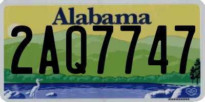 AL license plate 2AQ7747