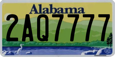 AL license plate 2AQ7777