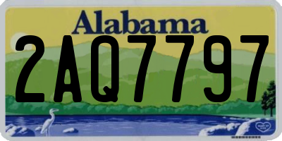 AL license plate 2AQ7797