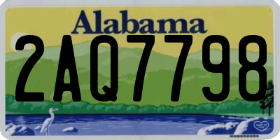 AL license plate 2AQ7798