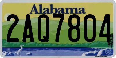 AL license plate 2AQ7804