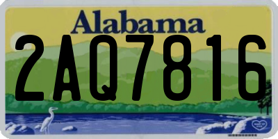 AL license plate 2AQ7816