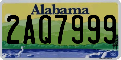 AL license plate 2AQ7999