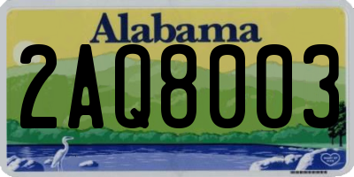 AL license plate 2AQ8003