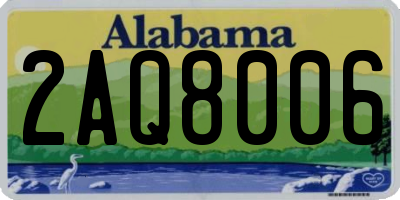 AL license plate 2AQ8006