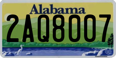 AL license plate 2AQ8007