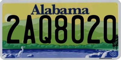 AL license plate 2AQ8020