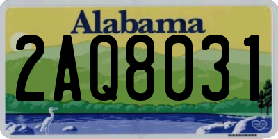 AL license plate 2AQ8031