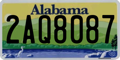 AL license plate 2AQ8087