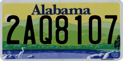 AL license plate 2AQ8107