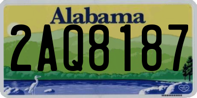 AL license plate 2AQ8187