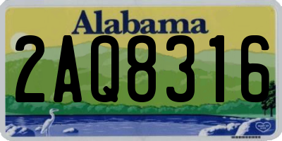 AL license plate 2AQ8316