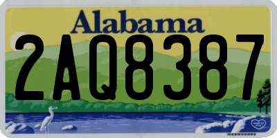 AL license plate 2AQ8387