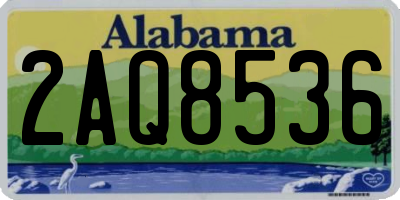 AL license plate 2AQ8536