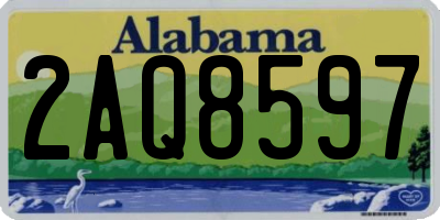 AL license plate 2AQ8597