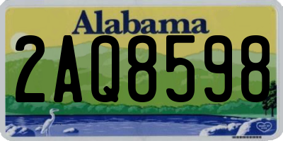 AL license plate 2AQ8598