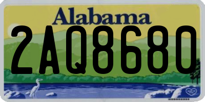 AL license plate 2AQ8680