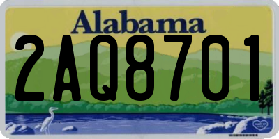 AL license plate 2AQ8701