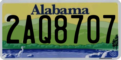 AL license plate 2AQ8707