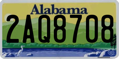 AL license plate 2AQ8708